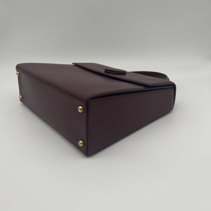Cartier Must Line Flap Bag Handbag Calfskin Leather Bordeaux Gold — view 6
