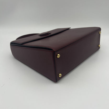 Cartier Must Line Flap Bag Handbag Calfskin Leather Bordeaux Gold — view 7