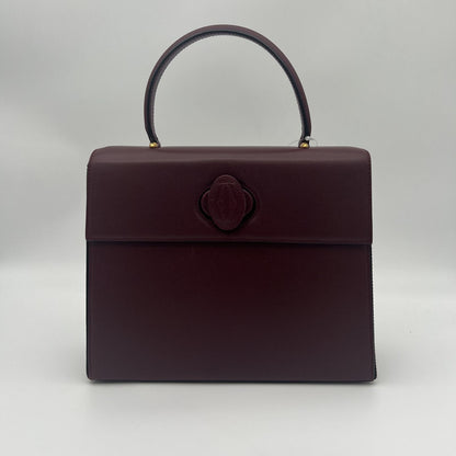Cartier Must Line Flap Bag Handbag Calfskin Leather Bordeaux Gold