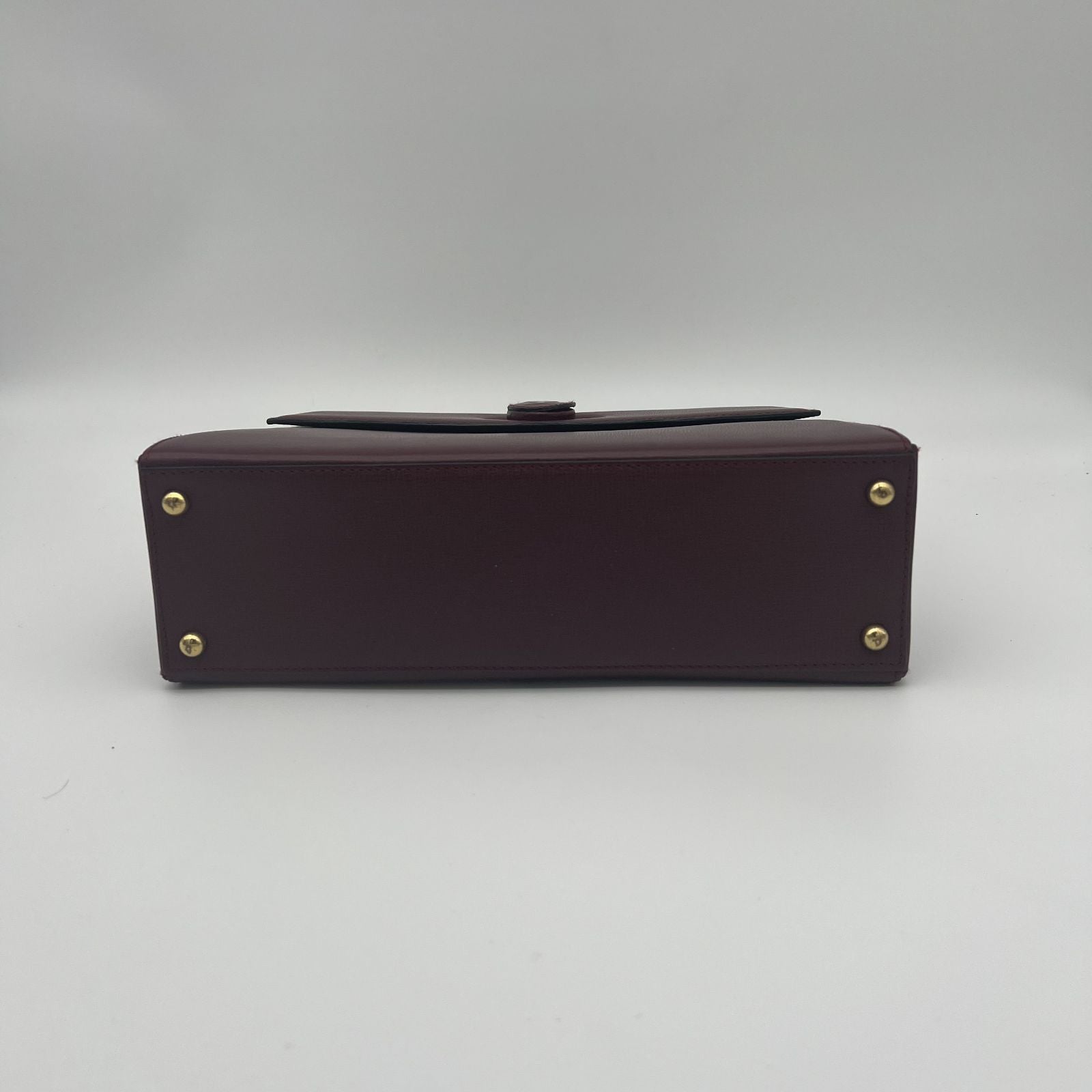 Cartier Must Line Flap Bag Handbag Calfskin Leather Bordeaux Gold — view 5