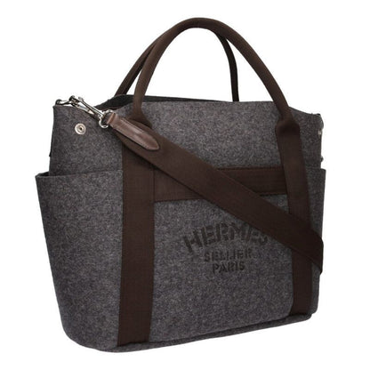Hermes Sac de Panthere Je Gourme 2-Way Asier Wool Polyamide Leather Tote