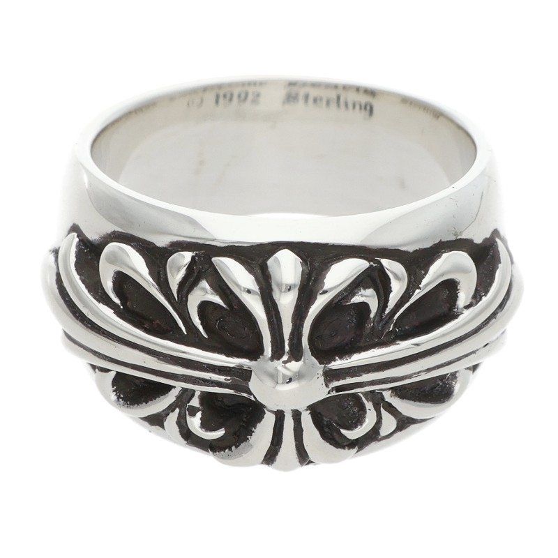Chrome Hearts Flrl Crs Floral Cross Silver Ring