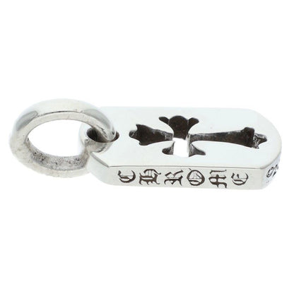 Chrome Hearts DT Tny CO Crs Tiny Cutout Cross Dog Tag Charm Silver Necklace Top — view 3