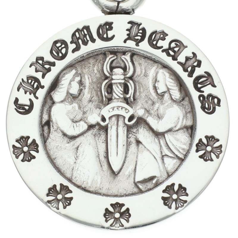 Chrome Hearts Chrm Angl Mdl Angel Medal Charm V2 Silver Necklace Top — view 3
