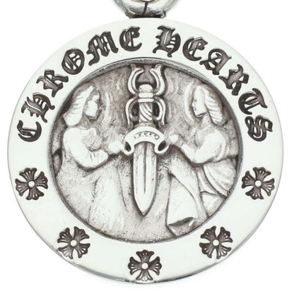 Chrome Hearts Chrm Angl Mdl Angel Medal Charm V2 Silver Necklace Top — view 3