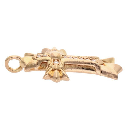 Chrome Hearts 22k Dbl CH Crs P Dmnd Double CH Cross Pave Diamond Charm Gold — view 4