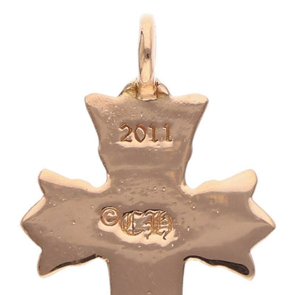 Chrome Hearts 22k Dbl CH Crs P Dmnd Double CH Cross Pave Diamond Charm Gold — view 3