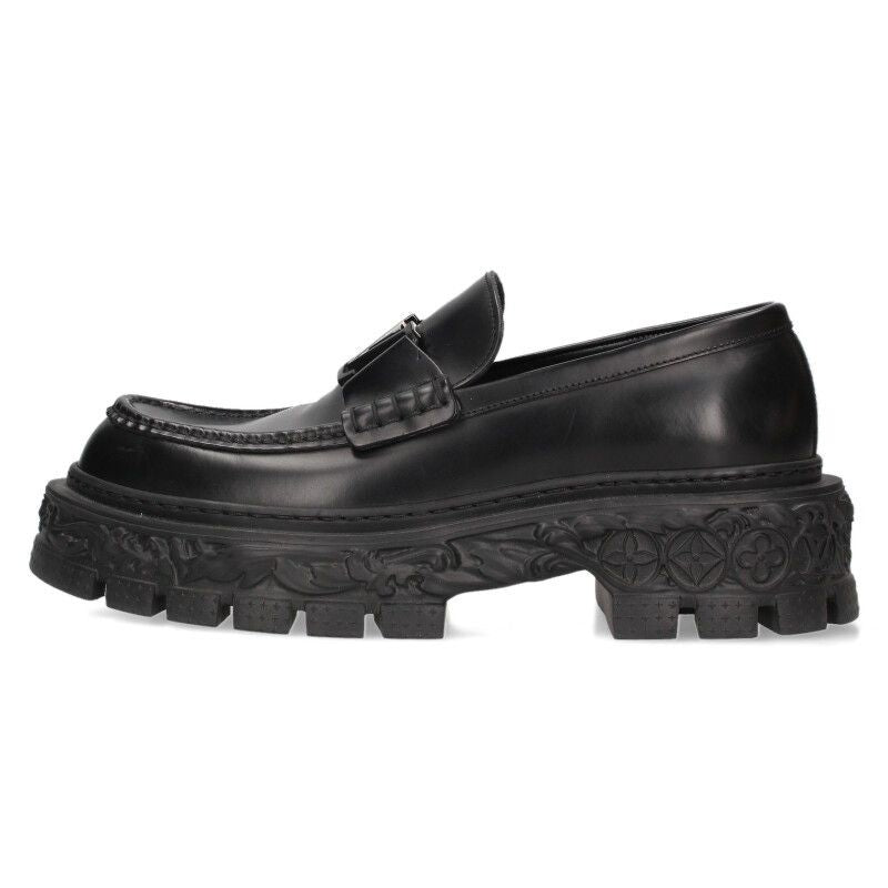 Louis Vuitton Baroque Line LV Logo Buckle Leather Davi Shoes Loafers