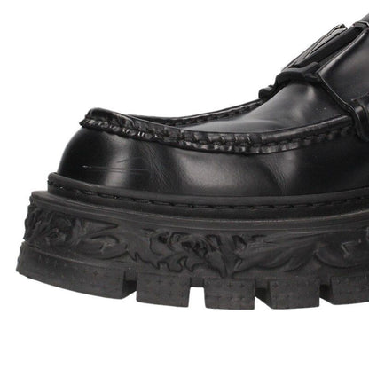 Louis Vuitton Baroque Line LV Logo Buckle Leather Davi Shoes Loafers — view 5