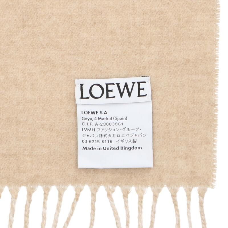 Loewe Anagram Embroidery Wool Cashmere Fringe Scarf — view 3
