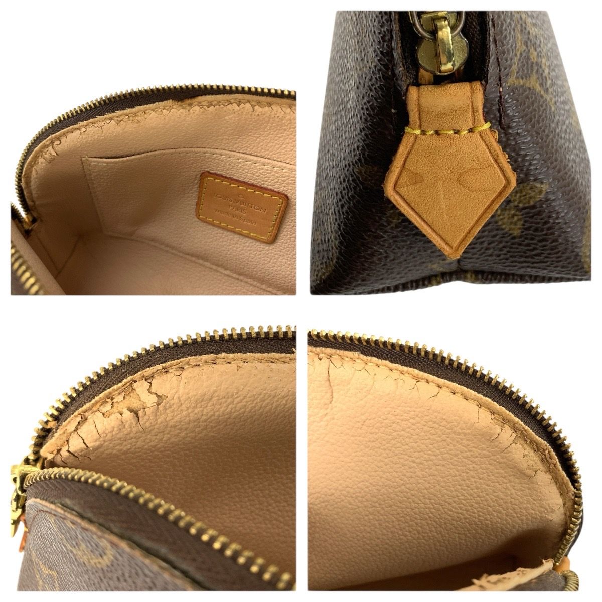 Louis Vuitton Monogram Pochette Cosmetic PM Brown Pouch Makeup — view 5