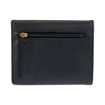 Chanel CC Logo Black Leather Compact Wallet — view 2