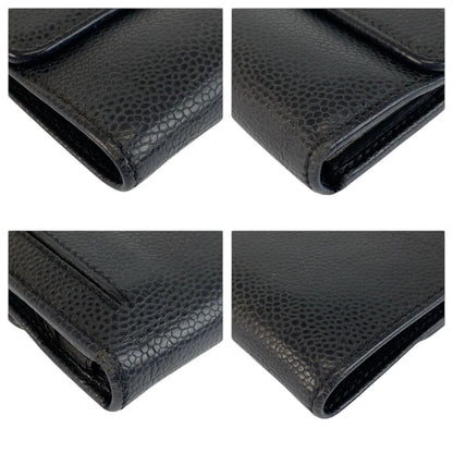Chanel CC Logo Black Leather Compact Wallet — view 7
