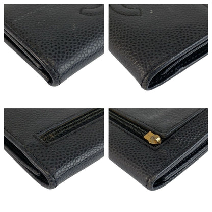 Chanel CC Logo Black Leather Compact Wallet — view 8