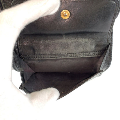 Chanel CC Logo Black Leather Compact Wallet — view 5