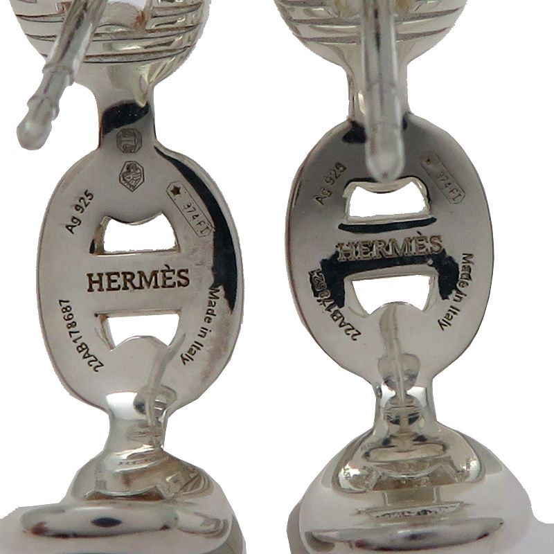 Hermes Earrings Silver — view 6