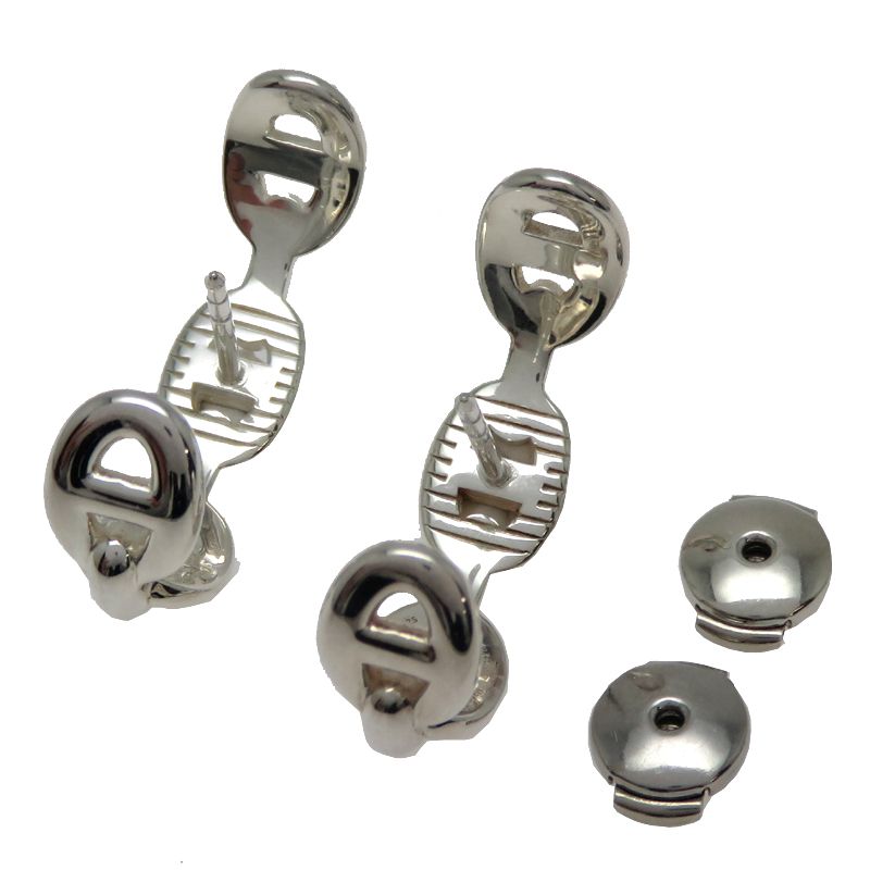 Hermes Earrings Silver — view 4