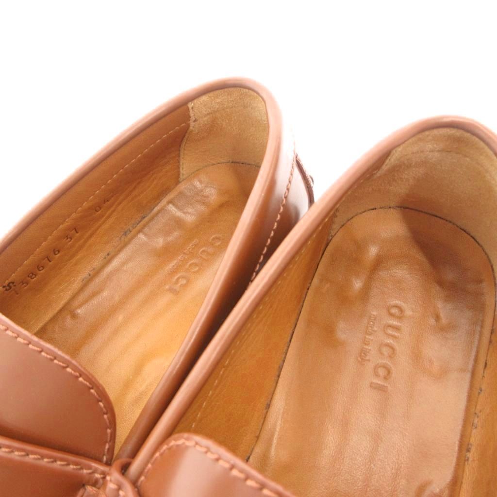Gucci Loafers Shoes Interlocking Leather 37 Brown — view 8