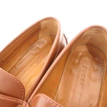 Gucci Loafers Shoes Interlocking Leather 37 Brown — view 8