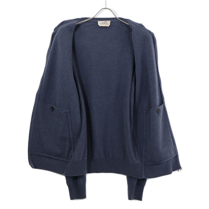 Hermes Suede Leather Contrast Zip Up Hoodie — view 3