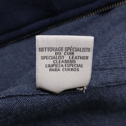 Hermes Suede Leather Contrast Zip Up Hoodie — view 6