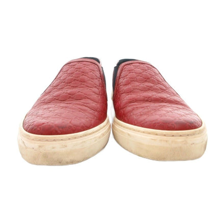 Gucci Slip on Shoes Leather GG Pattern Side Gore 37 Red — view 3