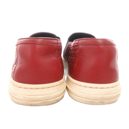 Gucci Slip on Shoes Leather GG Pattern Side Gore 37 Red — view 4