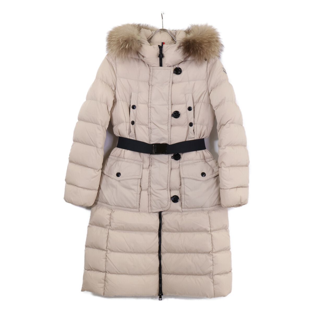 Moncler Genevriette Belt Fur Hoodie Down Jacket 00