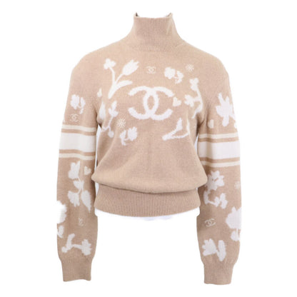 Chanel CC Logo High Neck Knit Sweater 36
