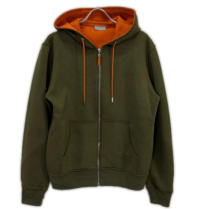Dior Homme Khaki Orange Zip Up Sweatshirt Hoodie