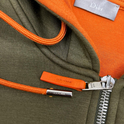 Dior Homme Khaki Orange Zip Up Sweatshirt Hoodie — view 6