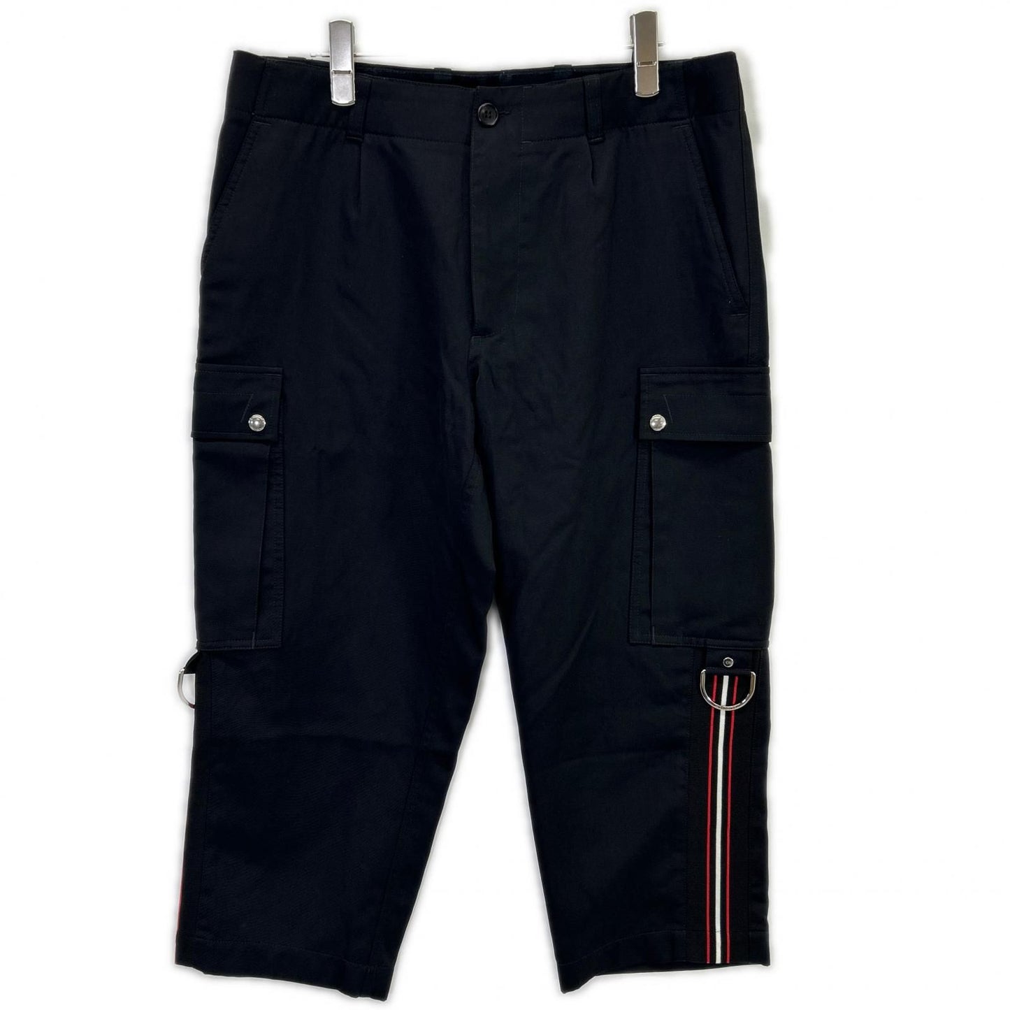 Dior Homme Black Side Stripe Cropped Pants 48