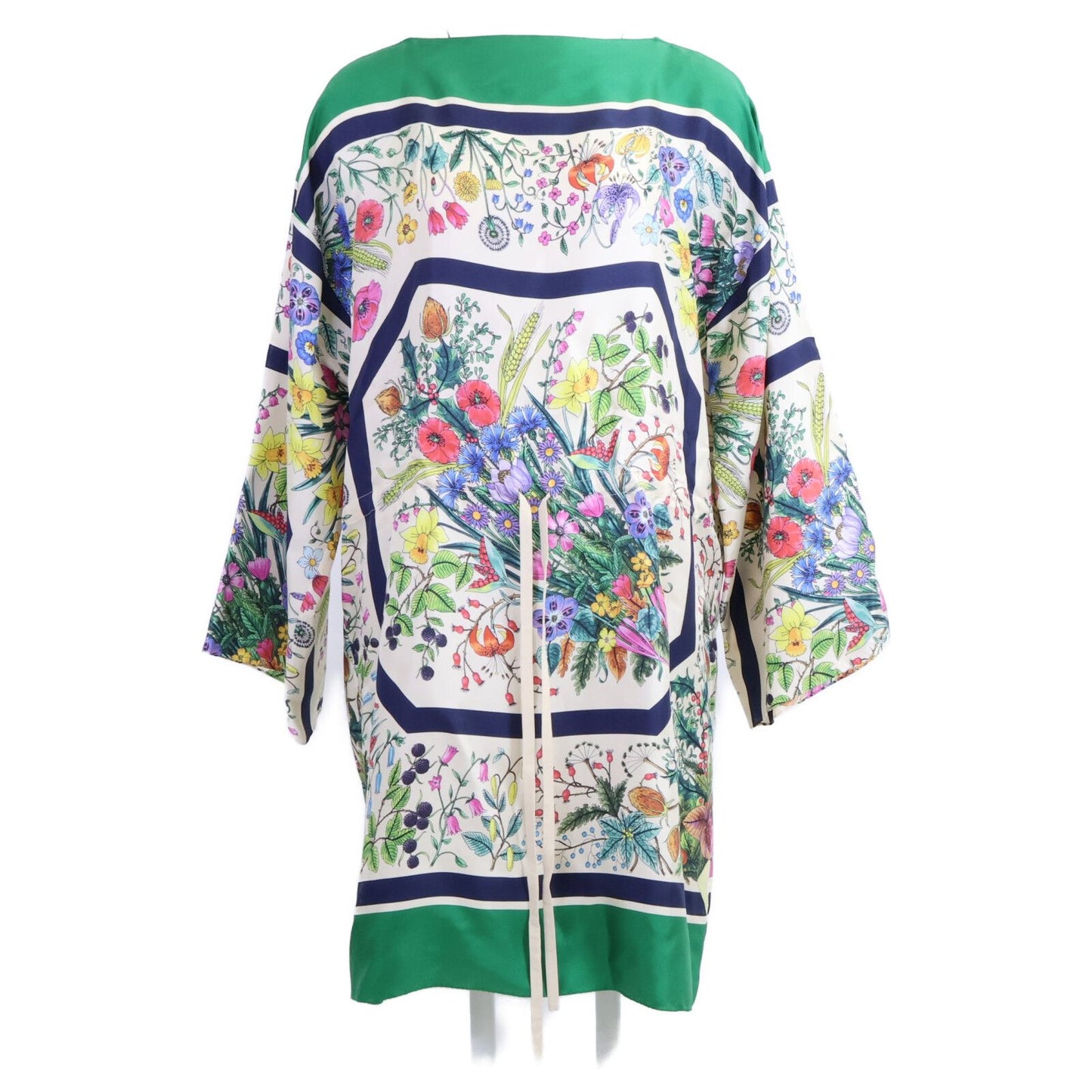 Gucci Scarf Pattern Waist Ribbon Silk Dress