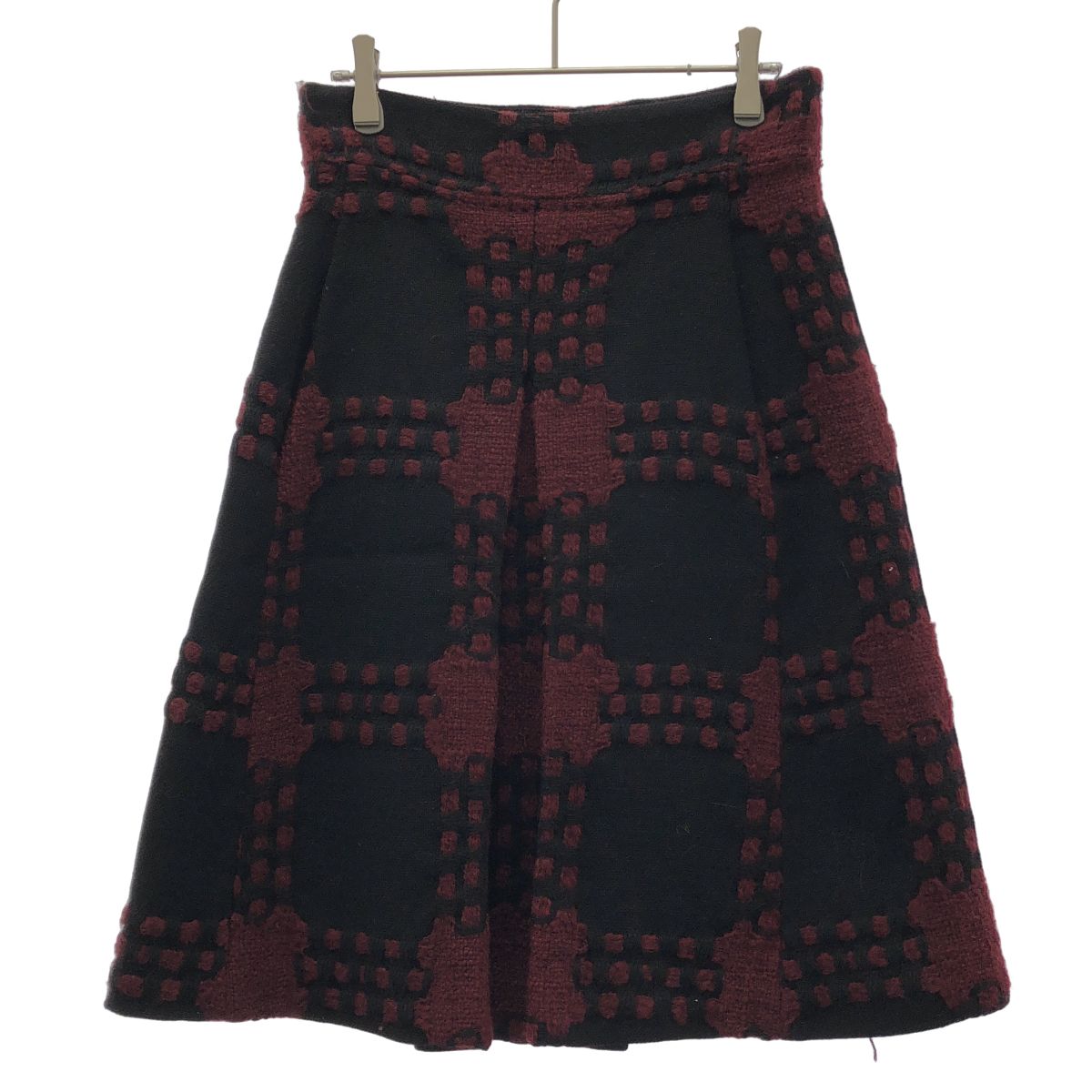 Gucci Wool Skirt Black Red 40