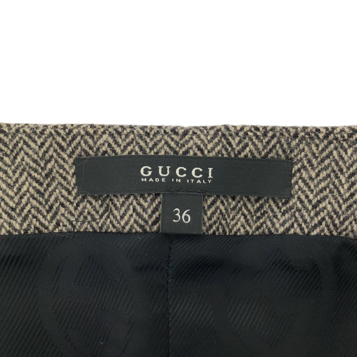 Gucci Herringbone Gilet Vest &GG Pants Set Gray 36 38 — view 5