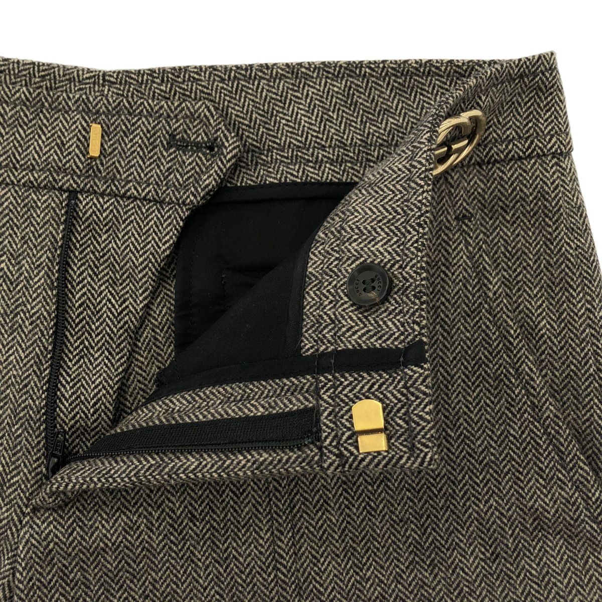 Gucci Herringbone Gilet Vest &GG Pants Set Gray 36 38 — view 8