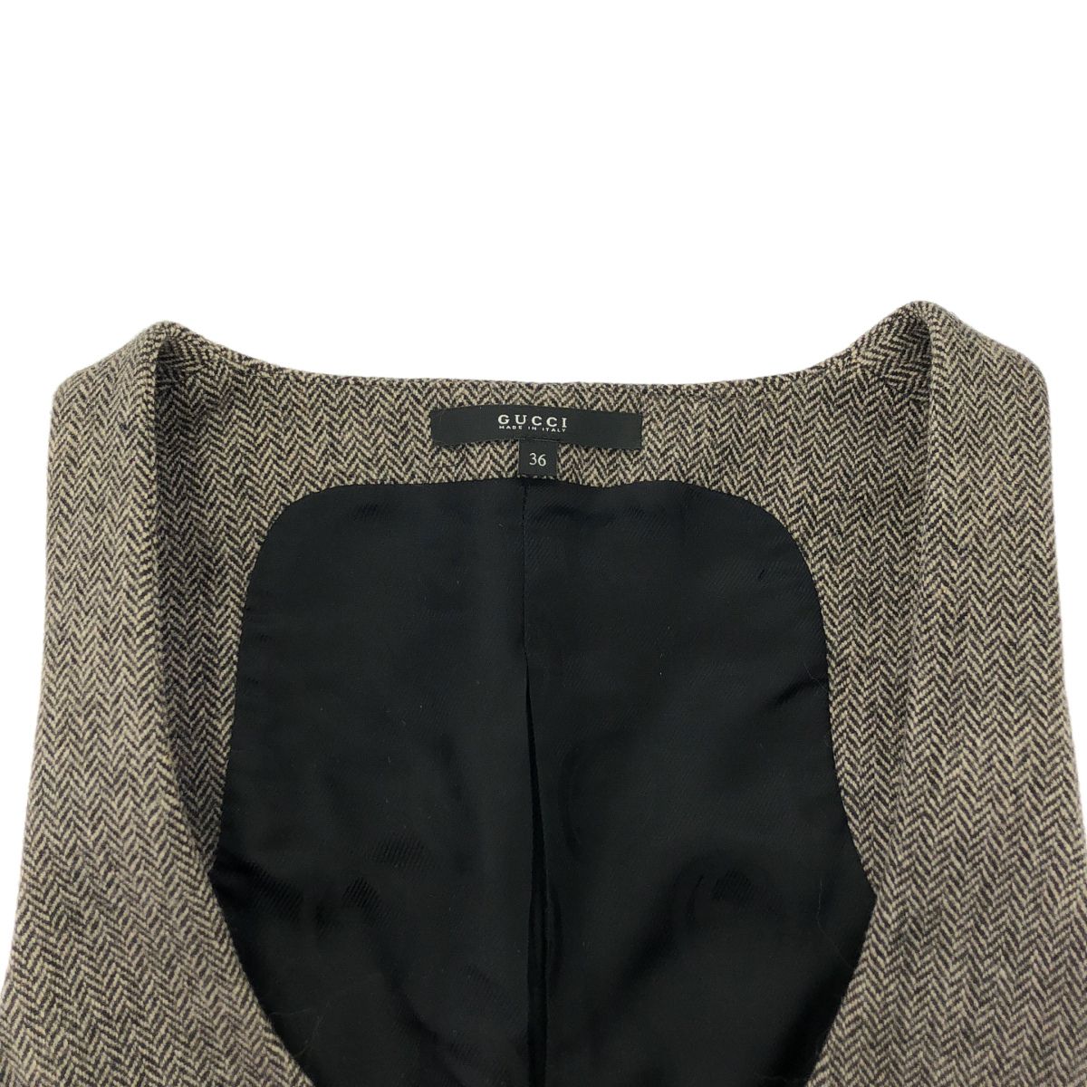 Gucci Herringbone Gilet Vest &GG Pants Set Gray 36 38 — view 6