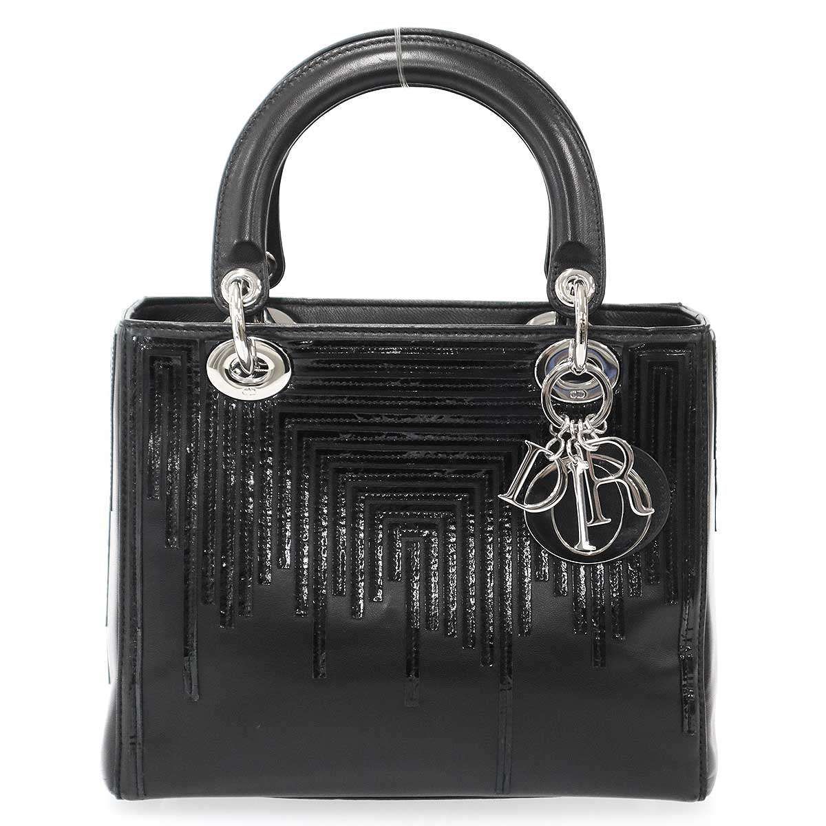 Dior Lady Black Patent Leather Bag