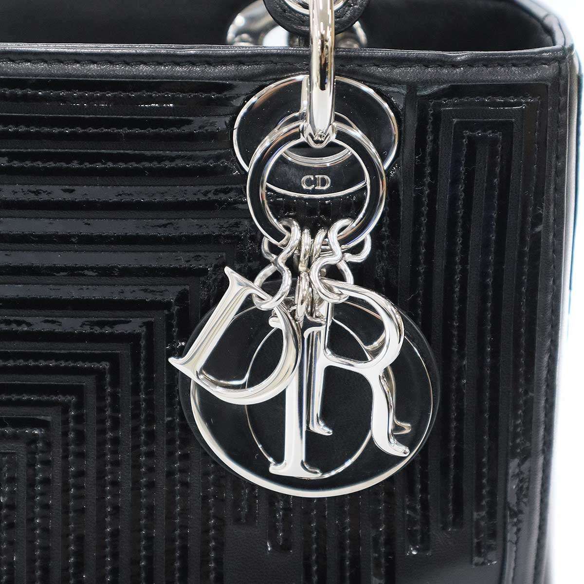 Dior Lady Black Patent Leather Bag — view 8