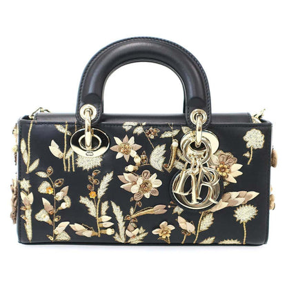 Dior Lady D-joy Ombres Florales Embroidery Joy Shoulder Bag Black