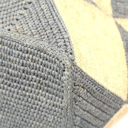 Loewe Puzzle Tote XL Daiamond Fold Raffia Gray Beige — view 7