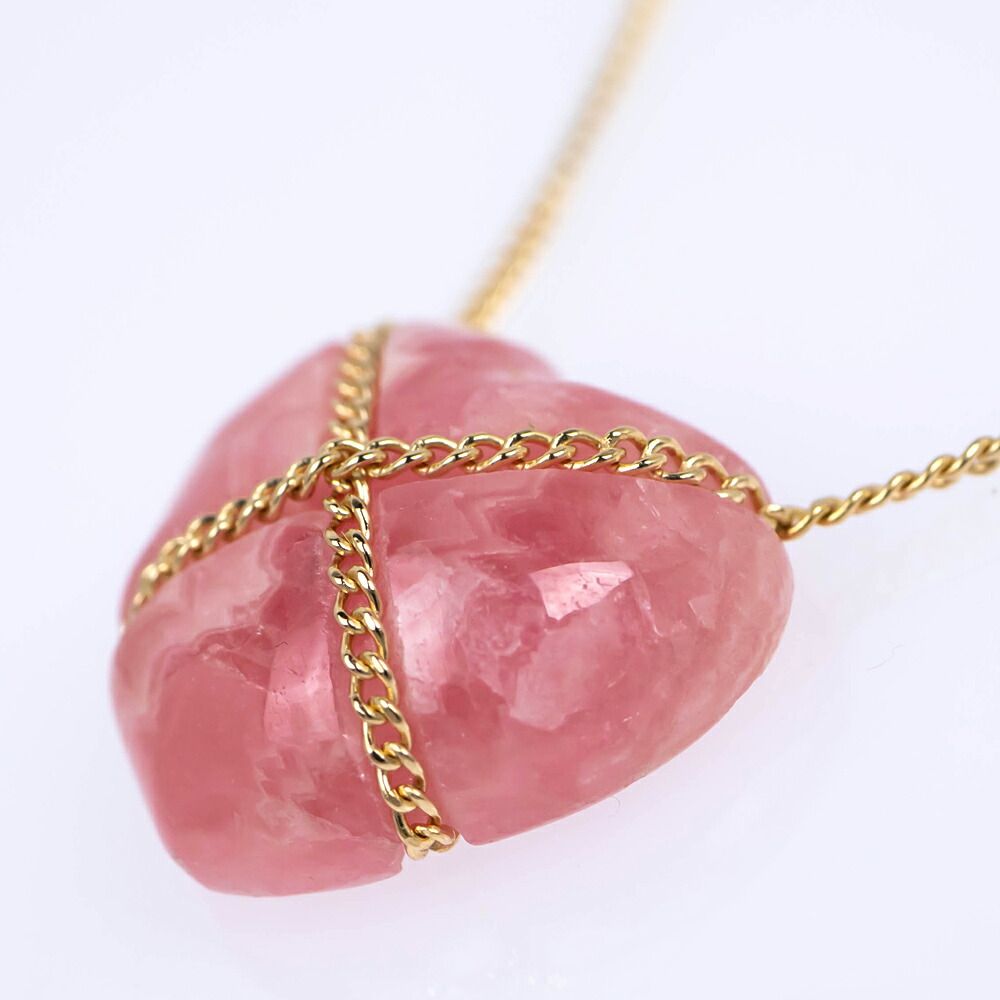 Tiffany & Co Rhodochrosite Chain Cross Heart Necklace 18k Incarose — view 3