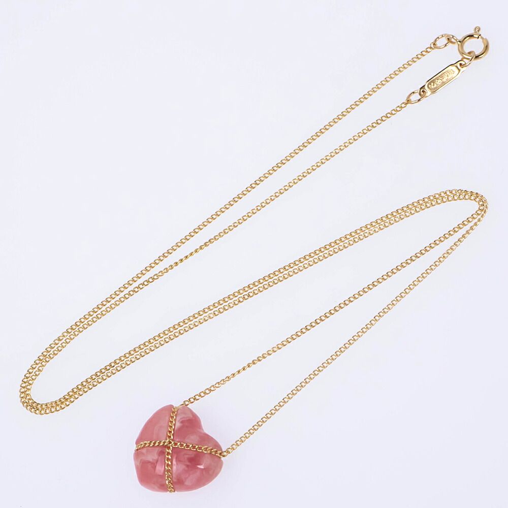 Tiffany & Co Rhodochrosite Chain Cross Heart Necklace 18k Incarose — view 9