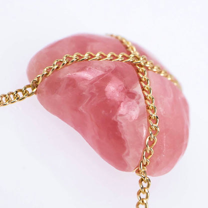 Tiffany & Co Rhodochrosite Chain Cross Heart Necklace 18k Incarose — view 5