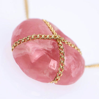 Tiffany & Co Rhodochrosite Chain Cross Heart Necklace 18k Incarose — view 4
