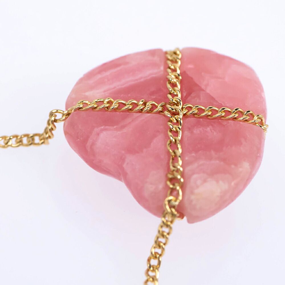 Tiffany & Co Rhodochrosite Chain Cross Heart Necklace 18k Incarose — view 7