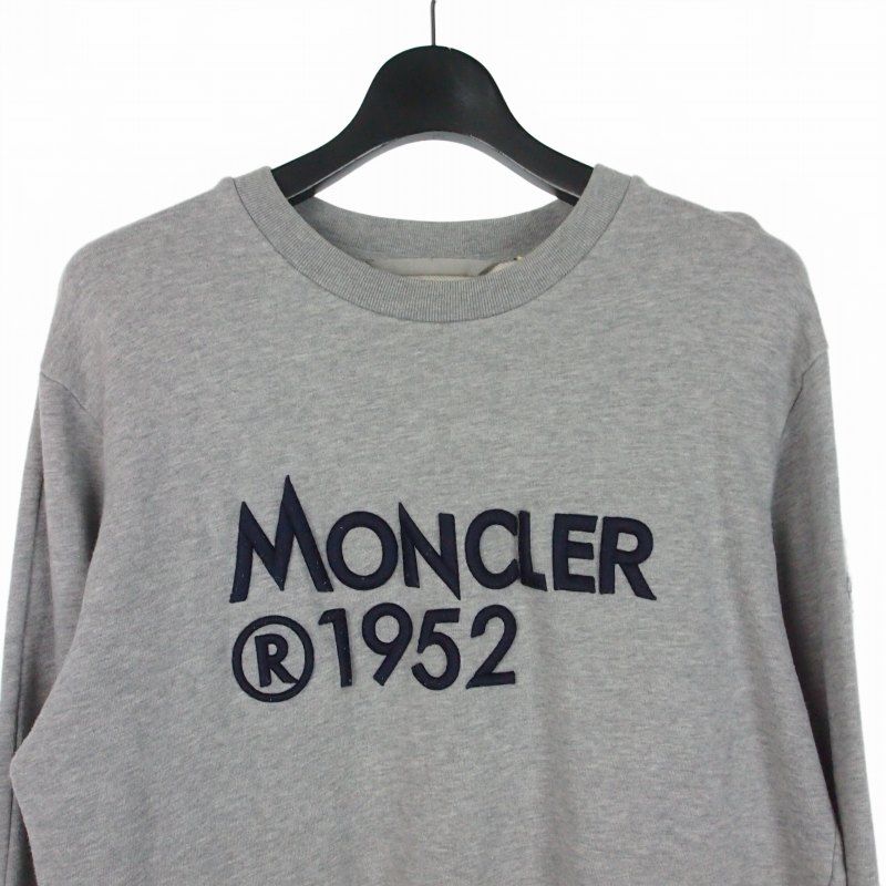 Moncler Maglia Girocollo Logo Sweatshirt Pullover Embroidery L Gray — view 3