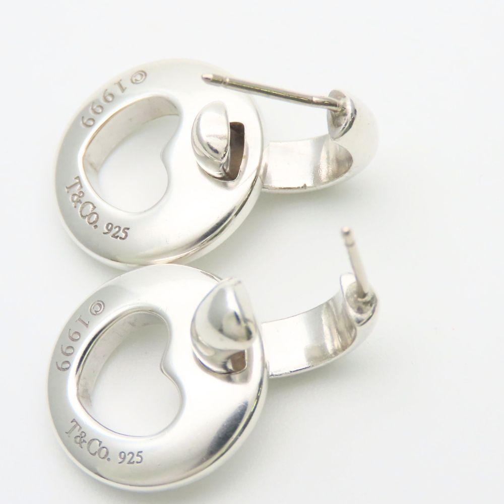 Tiffany & Co Earrings Heart 925 Sterling Silver Open Swing — view 5