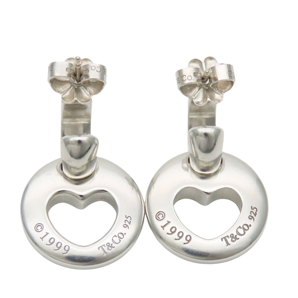 Tiffany & Co Earrings Heart 925 Sterling Silver Open Swing — view 2