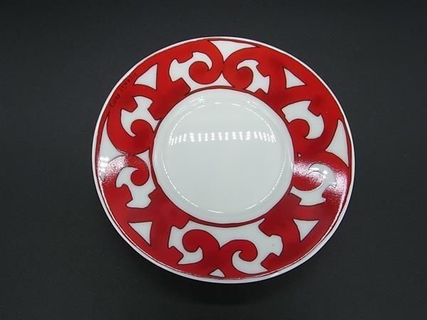 Hermes Cup & Saucer Guadalquivir Red White Porcelain — view 2